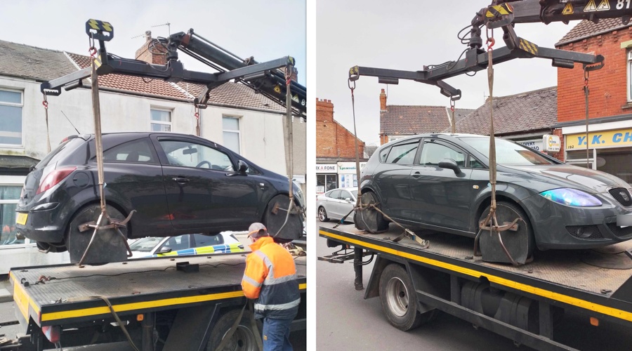 Two untaxed cars being seized